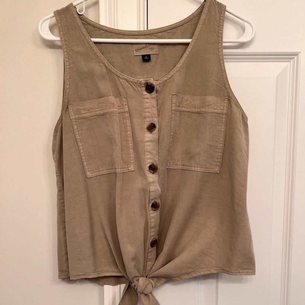 Universal Thread Button front tie waste shirt